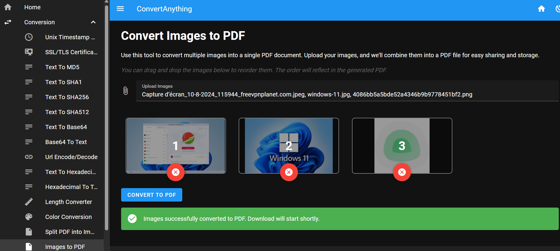 convertanything images to pdf